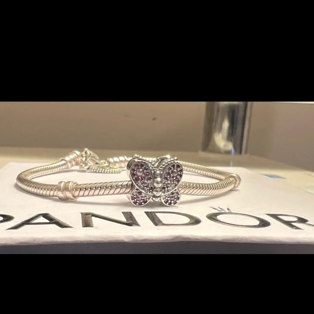PANDORA Dazzling Pink Butterfly 925 Sterling Silver Charm - 797882NCCMX